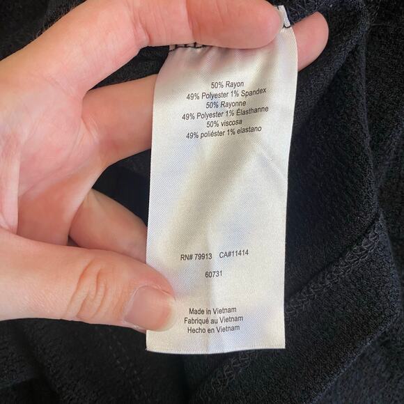 A Pea In The Pod Tie-Front Textured‎ Maternity Top Womens Size XS Black - Picture 5 of 6